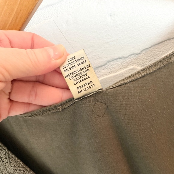 Prana Mini Dress Boho Crochet Olive Green 100% cotton V surplice neck Eco S - Picture 6 of 15